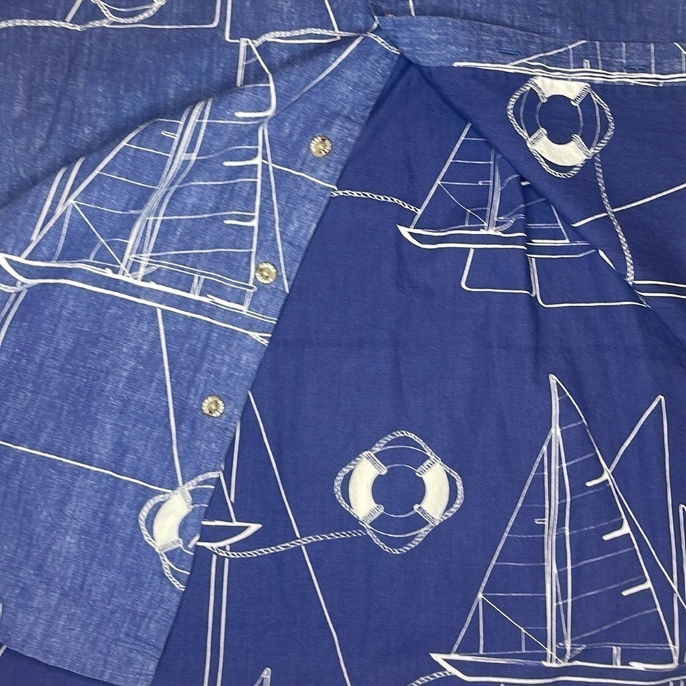 Cooke Street Honolulu Yacht Hawaiian Button Down Shirt 1970s Vintage Men Large - Picture 6 of 7